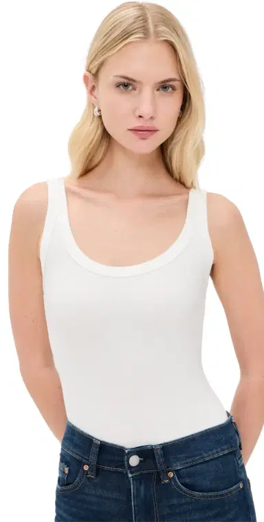 GOOD AMERICAN Ribbed Tank Thong Bodysuit Chalk XL | Thumbnail 1 GOOD AMERICAN Ribbed Tank Thong Bodysuit Chalk XL | Thumbnail 1