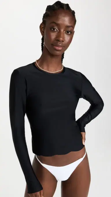 Cover Scallop Swim Tee Black | Thumbnail 2 Cover Scallop Swim Tee Black | Thumbnail 2