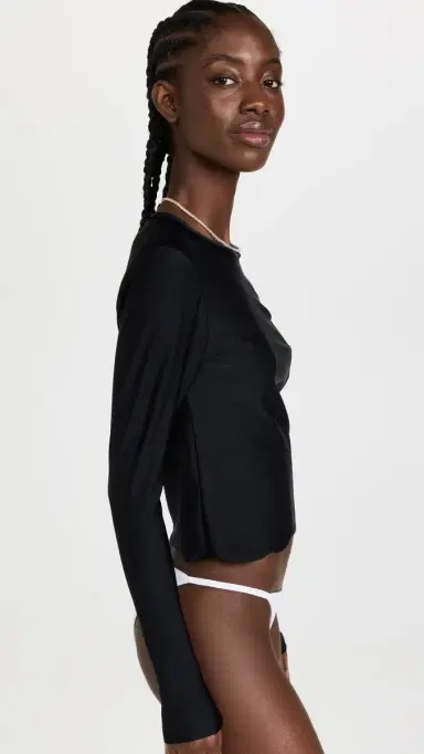 Cover Scallop Swim Tee Black | Thumbnail 4 Cover Scallop Swim Tee Black | Thumbnail 4