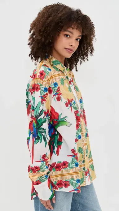 Coniglio Palm Beach Classic Button Down Tropical Aviary Breeze One Size | Thumbnail 4 Coniglio Palm Beach Classic Button Down Tropical Aviary Breeze One Size | Thumbnail 4