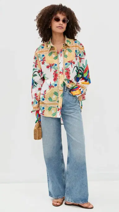 Coniglio Palm Beach Classic Button Down Tropical Aviary Breeze One Size | Thumbnail 5 Coniglio Palm Beach Classic Button Down Tropical Aviary Breeze One Size | Thumbnail 5