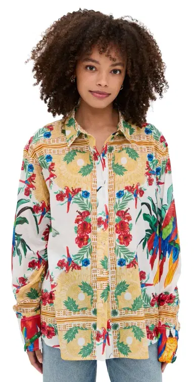 Coniglio Palm Beach Classic Button Down Tropical Aviary Breeze One Size | Thumbnail 1 Coniglio Palm Beach Classic Button Down Tropical Aviary Breeze One Size | Thumbnail 1