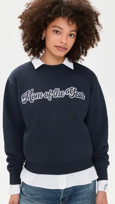 Favorite Daughter The Mom of The Year Varsity Sweatshirt Navy | Thumbnail 2