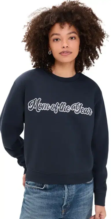 Favorite Daughter The Mom of The Year Varsity Sweatshirt Navy | Thumbnail 1