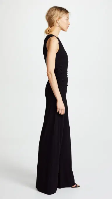 Norma Kamali Kamali Kulture Shirred Waist Jumpsuit Black | Thumbnail 4 Norma Kamali Kamali Kulture Shirred Waist Jumpsuit Black | Thumbnail 4