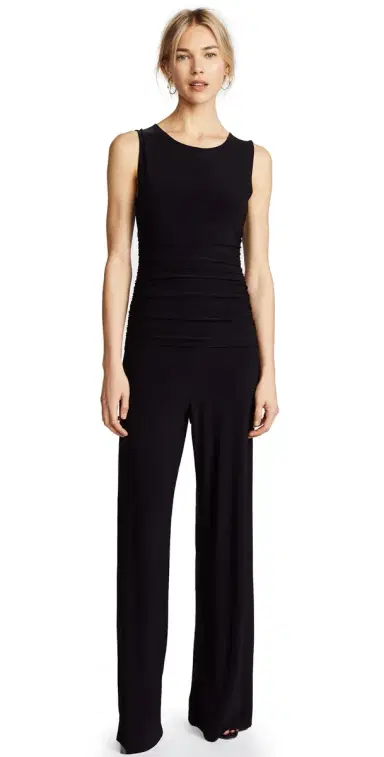 Norma Kamali Kamali Kulture Shirred Waist Jumpsuit Black | Thumbnail 1 Norma Kamali Kamali Kulture Shirred Waist Jumpsuit Black | Thumbnail 1