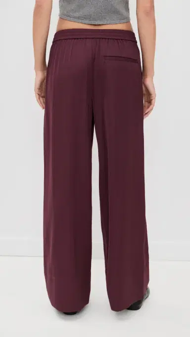 LE BOP Arden Satin Wide Leg Pants Mahogany L | Thumbnail 4