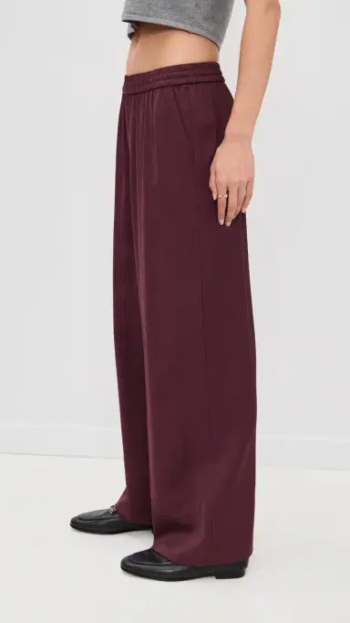 LE BOP Arden Satin Wide Leg Pants Mahogany L | Thumbnail 5