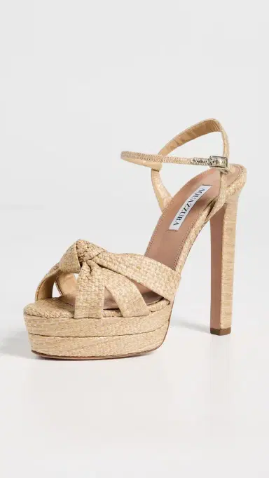 Aquazzura Nina Plateau Sandals Natural/Silver | Thumbnail 2 Aquazzura Nina Plateau Sandals Natural/Silver | Thumbnail 2