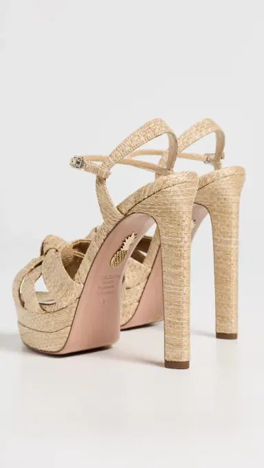 Aquazzura Nina Plateau Sandals Natural/Silver | Thumbnail 4 Aquazzura Nina Plateau Sandals Natural/Silver | Thumbnail 4