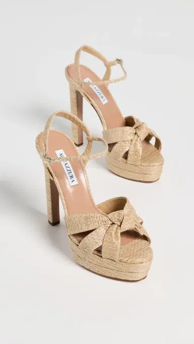 Aquazzura Nina Plateau Sandals Natural/Silver | Thumbnail 5 Aquazzura Nina Plateau Sandals Natural/Silver | Thumbnail 5