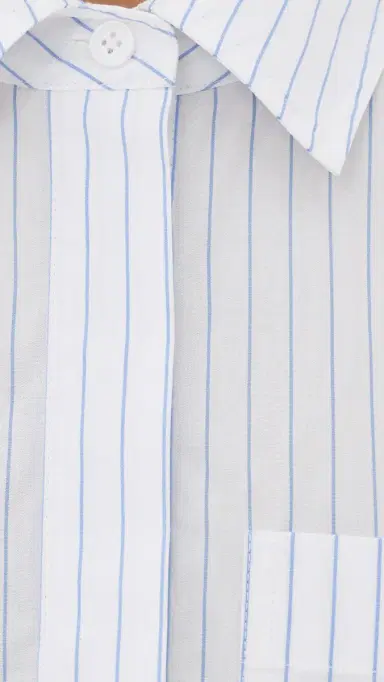 SIMKHAI Cris Button Up Shirt Dress White Stripe | Thumbnail 6