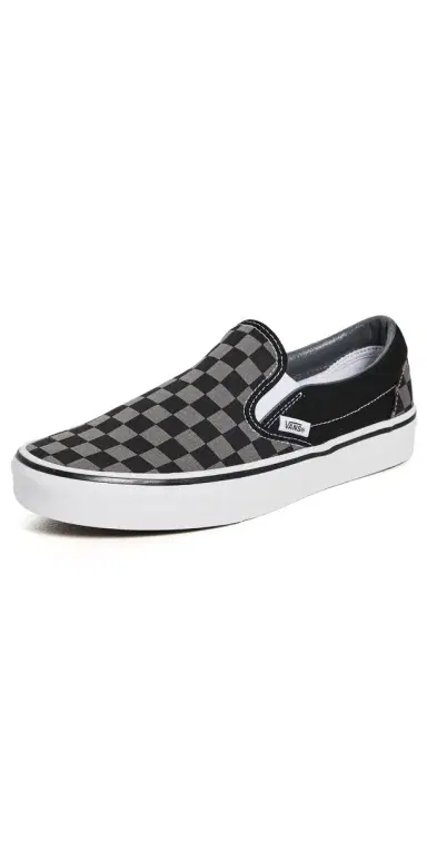 Vans Classic Slip On Unisex Sneakers Black/Pewter Checkerboard M 12 | Thumbnail 1