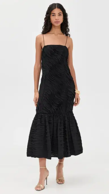 Ulla Johnson Augustina Ruffle Dress Noir | Thumbnail 2 Ulla Johnson Augustina Ruffle Dress Noir | Thumbnail 2