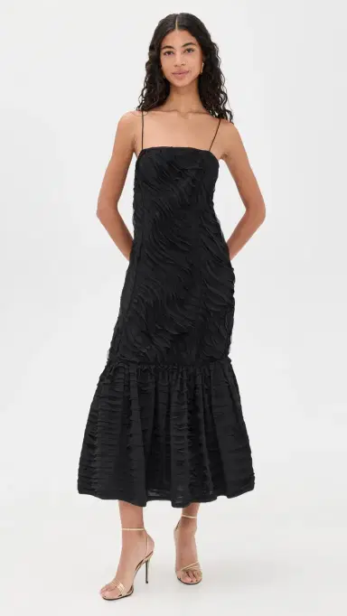 Ulla Johnson Augustina Ruffle Dress Noir | Thumbnail 5 Ulla Johnson Augustina Ruffle Dress Noir | Thumbnail 5