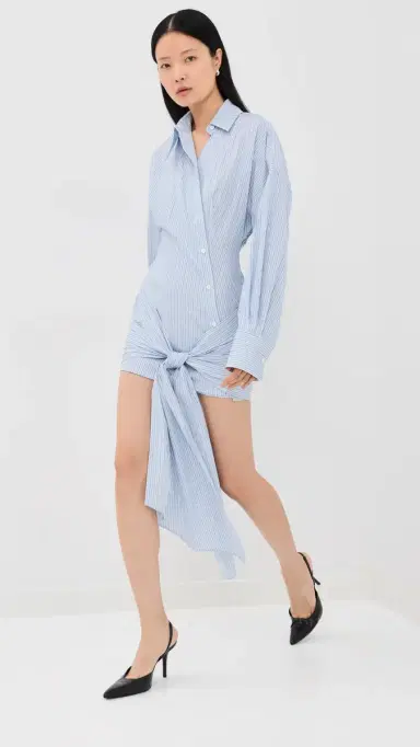 The Attico Mini Stripe Shirt Dress Light Blue/White | Thumbnail 2 The Attico Mini Stripe Shirt Dress Light Blue/White | Thumbnail 2