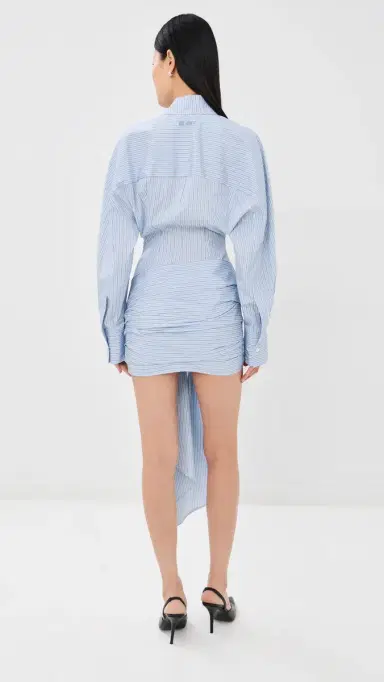 The Attico Mini Stripe Shirt Dress Light Blue/White | Thumbnail 4 The Attico Mini Stripe Shirt Dress Light Blue/White | Thumbnail 4