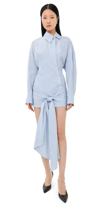 The Attico Mini Stripe Shirt Dress Light Blue/White | Thumbnail 1 The Attico Mini Stripe Shirt Dress Light Blue/White | Thumbnail 1