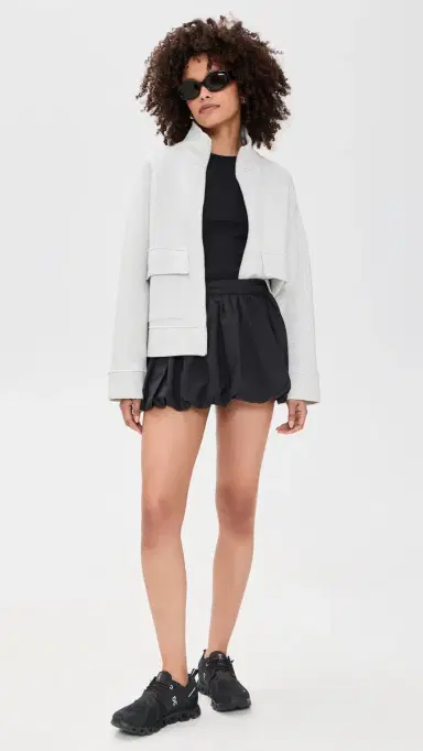 Sweaty Betty Wind Down Patch Pocket Zip Through Sweatshirt Ice Grey Marl | Thumbnail 5