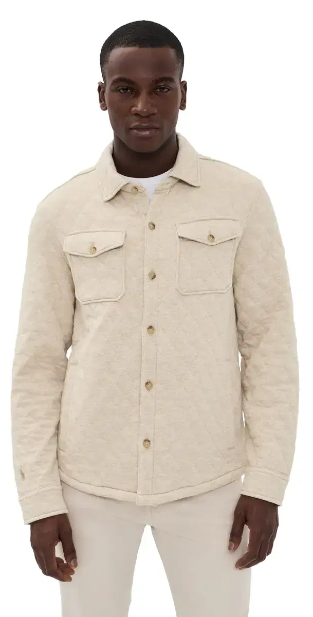 Quilted Double Knit Jersey Shirt Jacket Expedition Dune Heather