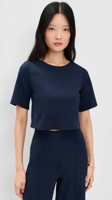 Ripley Rader Ponte Knit Short Sleeve Top Navy | Thumbnail 2