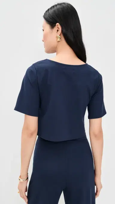 Ripley Rader Ponte Knit Short Sleeve Top Navy | Thumbnail 3