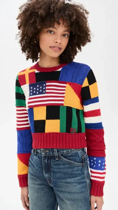 Polo Ralph Lauren Cotton Flag Pullover Sweater Red Multi | Thumbnail 2 Polo Ralph Lauren Cotton Flag Pullover Sweater Red Multi | Thumbnail 2