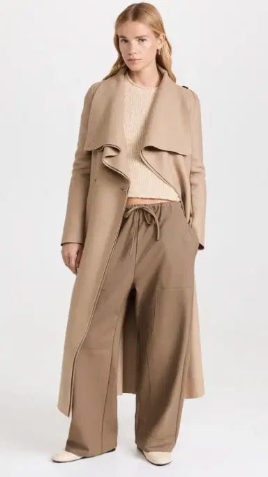 Harris Wharf London Long Volcano Coat Pressed Wool Tan 48 | Thumbnail 2 Harris Wharf London Long Volcano Coat Pressed Wool Tan 48 | Thumbnail 2