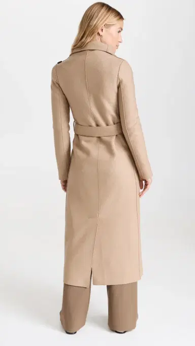 Harris Wharf London Long Volcano Coat Pressed Wool Tan 48 | Thumbnail 3 Harris Wharf London Long Volcano Coat Pressed Wool Tan 48 | Thumbnail 3