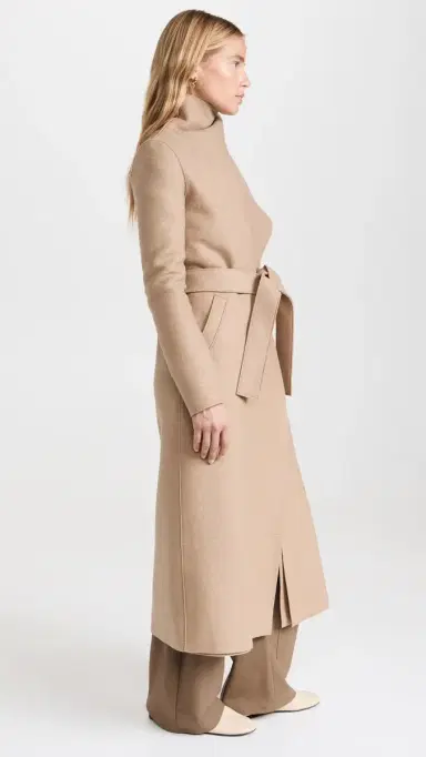 Harris Wharf London Long Volcano Coat Pressed Wool Tan 48 | Thumbnail 4 Harris Wharf London Long Volcano Coat Pressed Wool Tan 48 | Thumbnail 4
