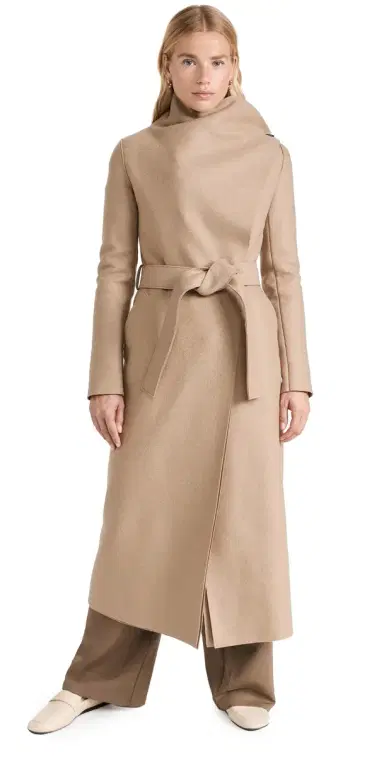 Harris Wharf London Long Volcano Coat Pressed Wool Tan 48 | Thumbnail 1 Harris Wharf London Long Volcano Coat Pressed Wool Tan 48 | Thumbnail 1