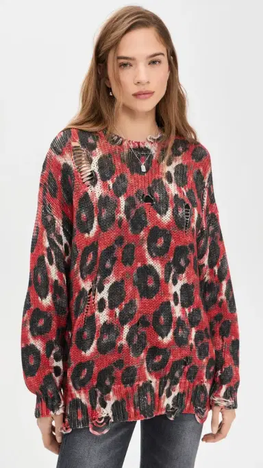 R13 Printed Oversized weater Red/Black Leopard | Thumbnail 2 R13 Printed Oversized weater Red/Black Leopard | Thumbnail 2