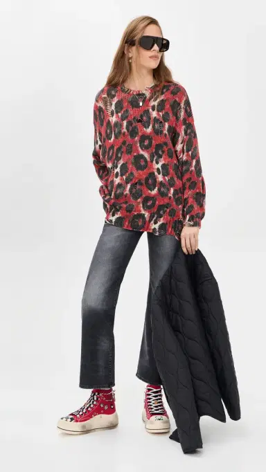 R13 Printed Oversized weater Red/Black Leopard | Thumbnail 5 R13 Printed Oversized weater Red/Black Leopard | Thumbnail 5