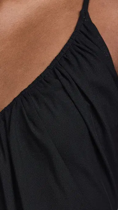 L'Agence Gelina Ruched Thong Bodysuit Black S | Thumbnail 6