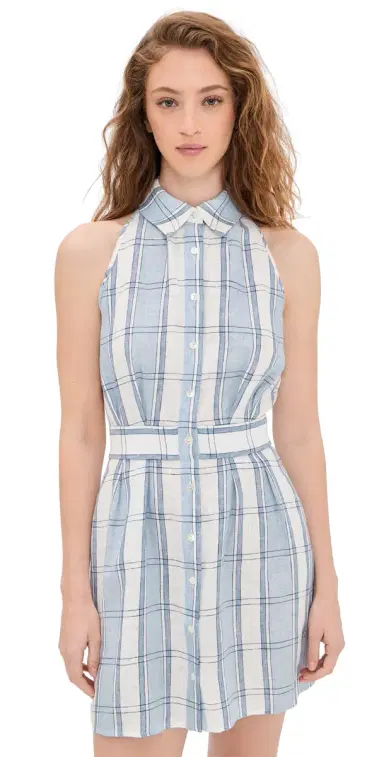 HEVRON Domino ini Dress Blue Plaid | Thumbnail 1