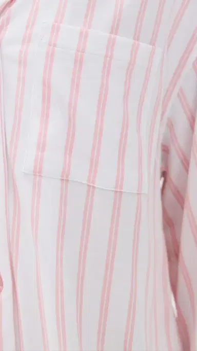 Petite Plume Pima Olivia Short Set White/Pink Stripe | Thumbnail 6