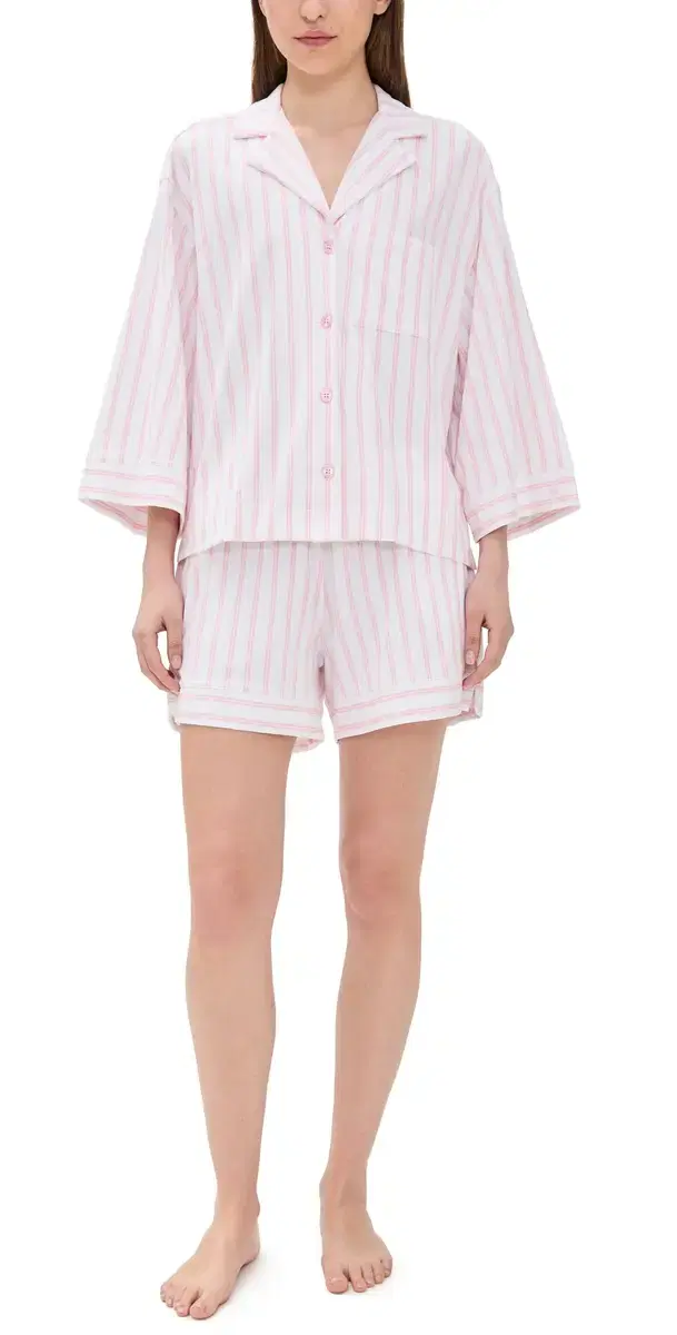 Petite Plume Pima Olivia hort et White/Pink tripe