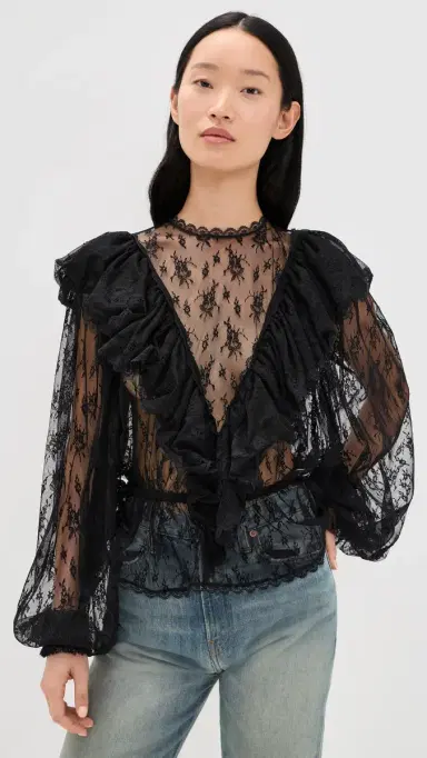 Ronny Kobo Talia Blouse Black S | Thumbnail 2
