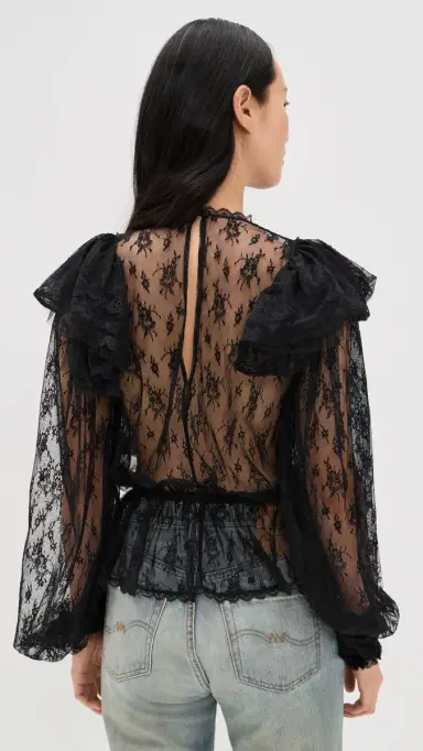Ronny Kobo Talia Blouse Black S | Thumbnail 3