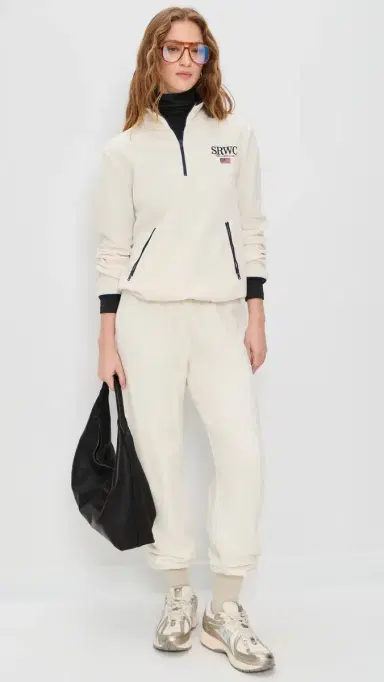Sporty & Rich Nautical Polar Quarter Zip Ecru L | Thumbnail 5 Sporty & Rich Nautical Polar Quarter Zip Ecru L | Thumbnail 5