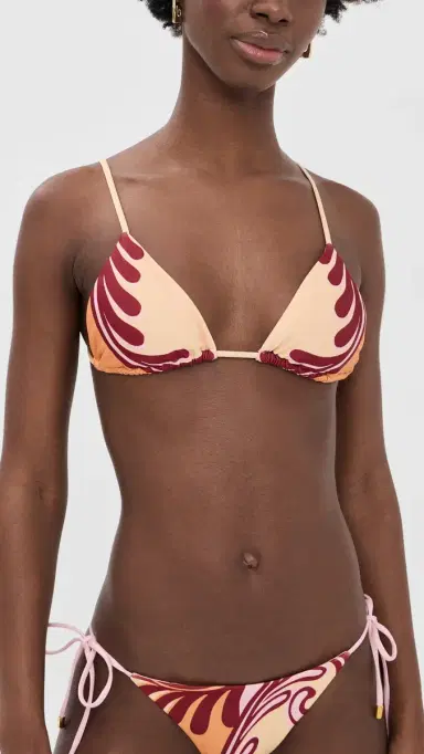 FARM Rio Arabesc Soft Triangle Bikini Top Arabesc Soft Yellow | Thumbnail 2