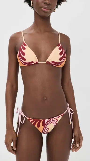 FARM Rio Arabesc Soft Triangle Bikini Top Arabesc Soft Yellow | Thumbnail 5