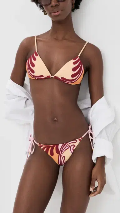 FARM Rio Arabesc Soft Triangle Bikini Top Arabesc Soft Yellow | Thumbnail 6