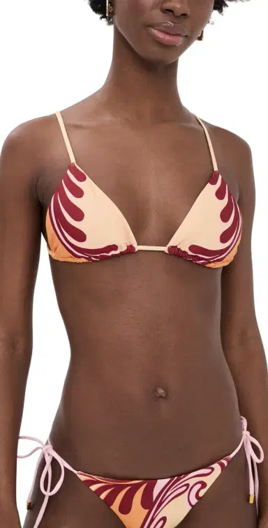FARM Rio Arabesc Soft Triangle Bikini Top Arabesc Soft Yellow | Thumbnail 1
