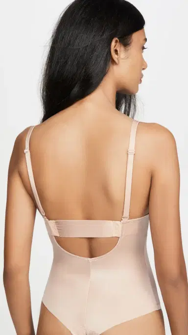 SPANX shape Suit Your Fancy Plunge Low-Back Thong Bodysuit Champagne Beige | Thumbnail 3 SPANX shape Suit Your Fancy Plunge Low-Back Thong Bodysuit Champagne Beige | Thumbnail 3