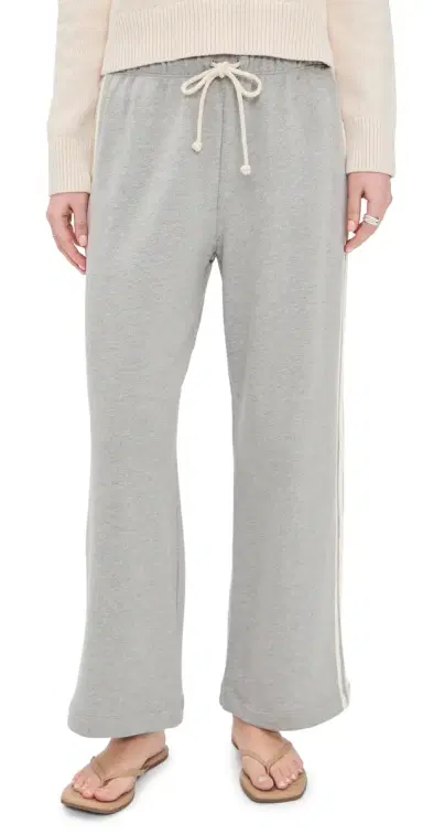 DONNI. The Eco-Terry Stripe Pants Heather Grey | Thumbnail 1 DONNI. The Eco-Terry Stripe Pants Heather Grey | Thumbnail 1