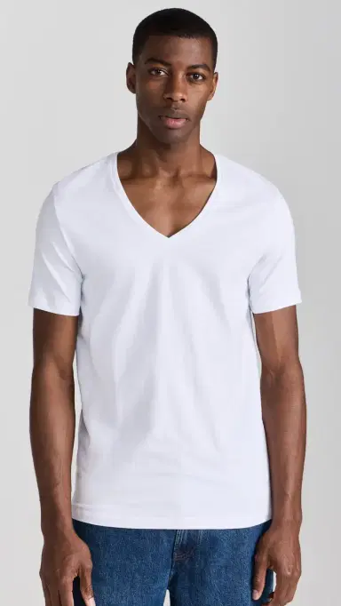 FALKE Cotton V Neck Tee 2 Pack White M | Thumbnail 2