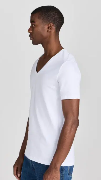 FALKE Cotton V Neck Tee 2 Pack White M | Thumbnail 4