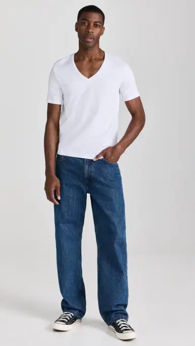 FALKE Cotton V Neck Tee 2 Pack White M | Thumbnail 5