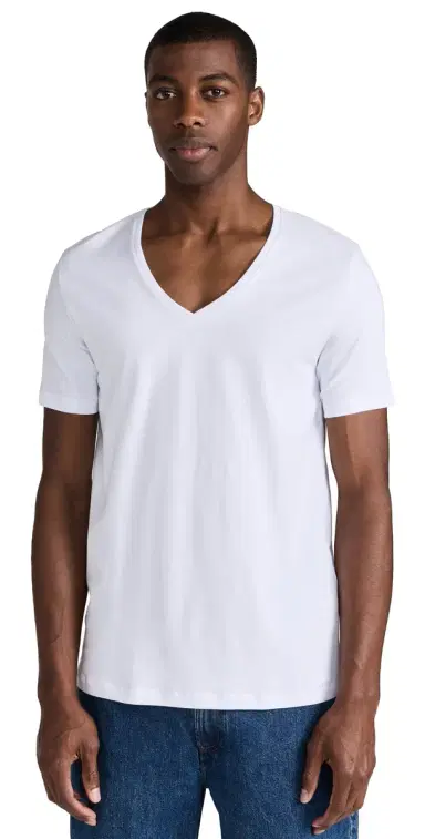 FALKE Cotton V Neck Tee 2 Pack White M | Thumbnail 1